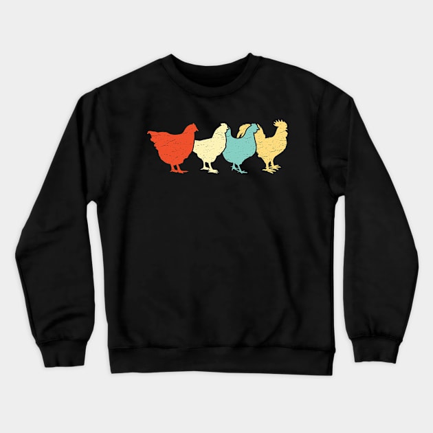 Chicken Retro Vintage Poultry Farmer Women Men Farm Lover Crewneck Sweatshirt by Murder By Text